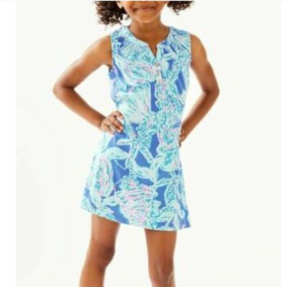 Lilly Pulitzer Mini Essie dress Blue Haven Into the Deep Size M (6-7) & L NWT - Picture 2 of 14